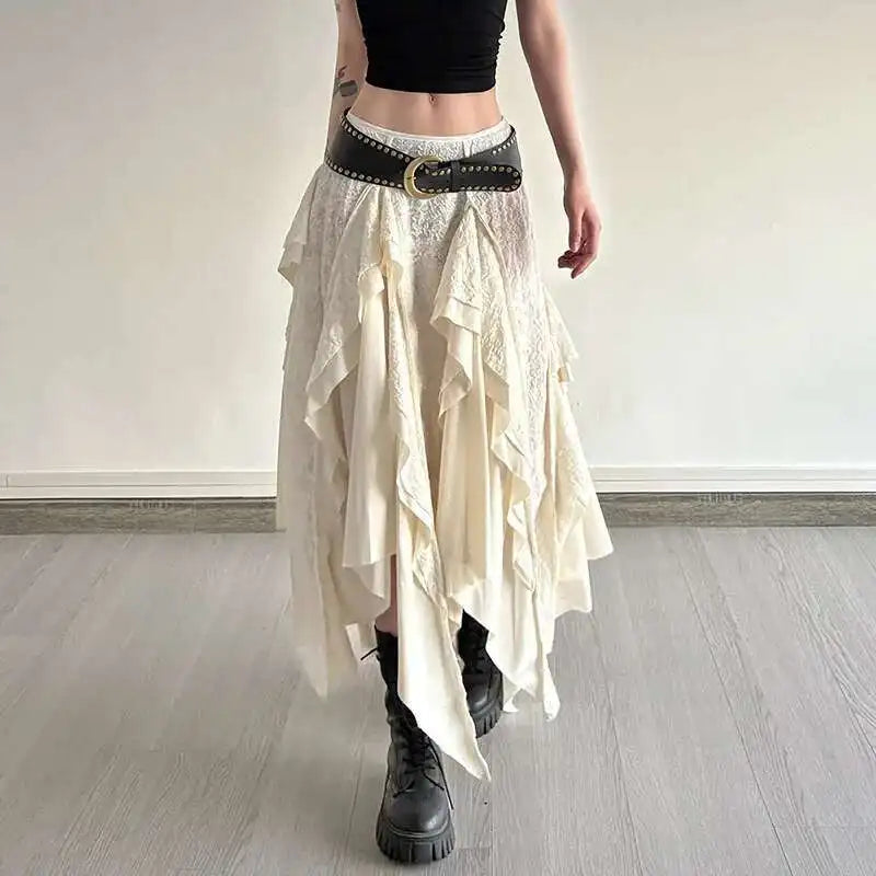 Irregular Half Skirt With American Design Sense For Women In Summer, Mid To Long Style, Spicy Girl Personality, Street Style,