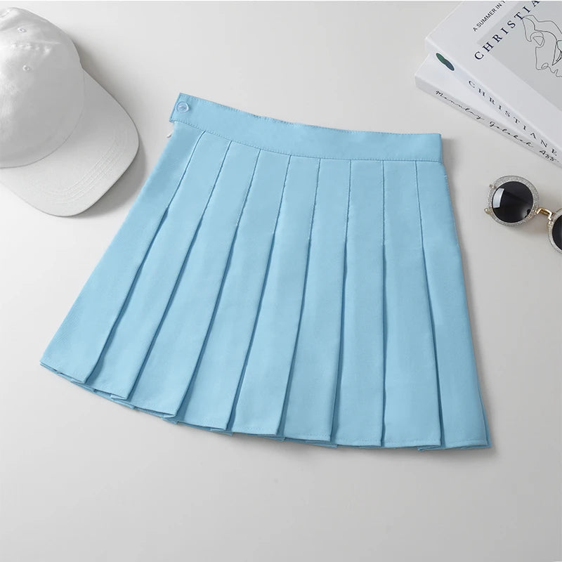 Women's Skirt Korean Style Blue Falda Tableada High Waist Short Mini Pink Pleated Skirt For Summer 2024 Fashion Ropa De Mujer